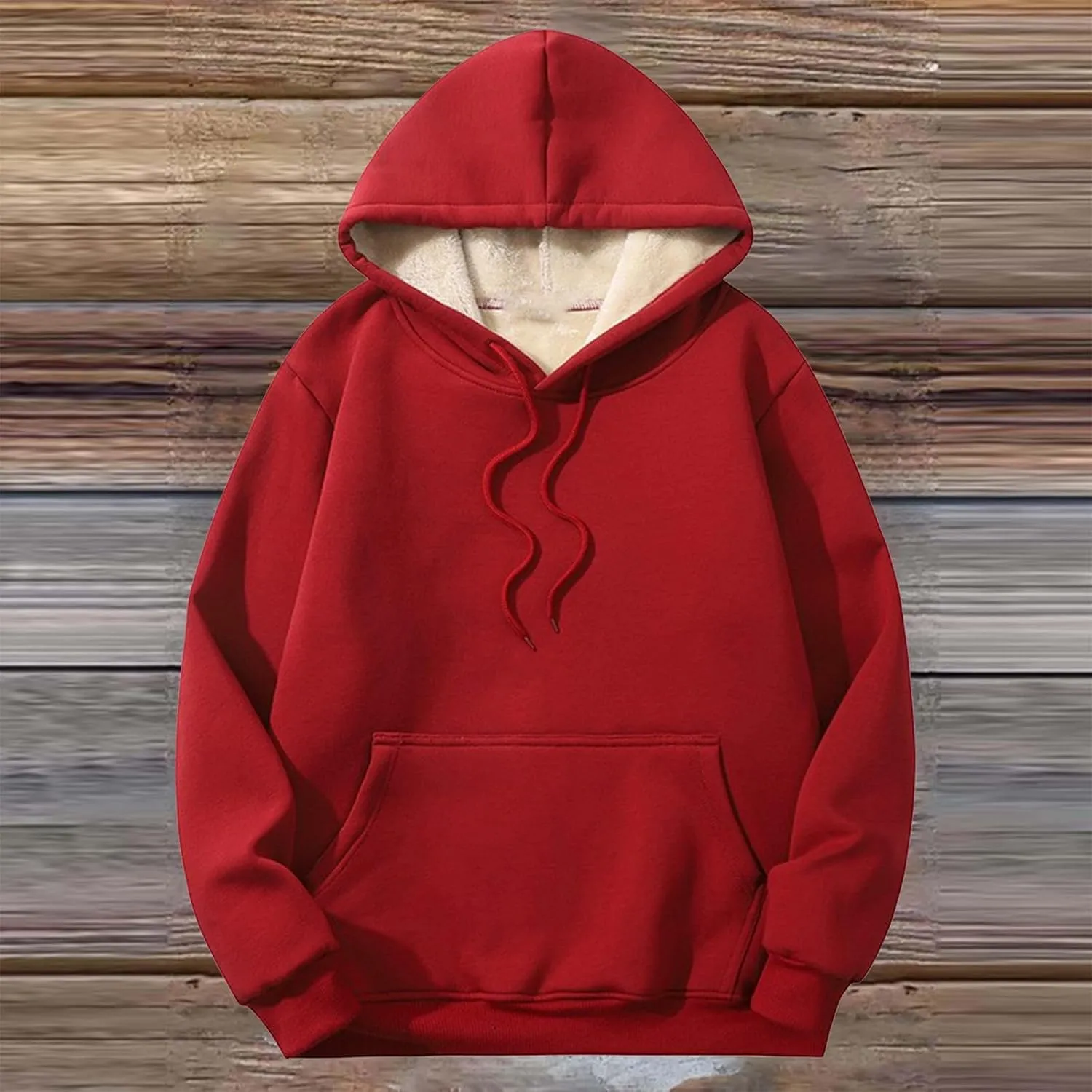 Women's Winter Sherpa Fleece Lined Hoodie Trendy Thermal Windbreak Sweatshirt Long Sleeve Solid Color Casual Y2K Tops