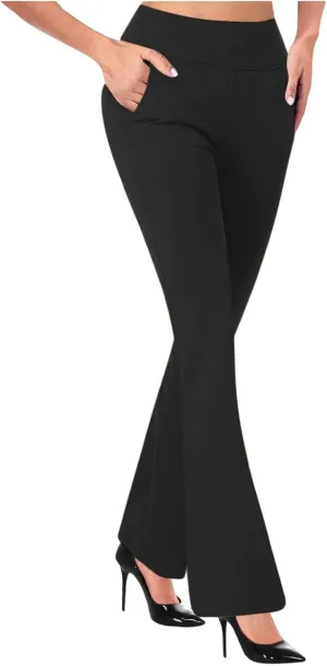 Work Pants Women High Waist Dress Pant 2025 Business Casual Outfits 4 Way Stretch Bootleg Yoga Pants Workout Slacks