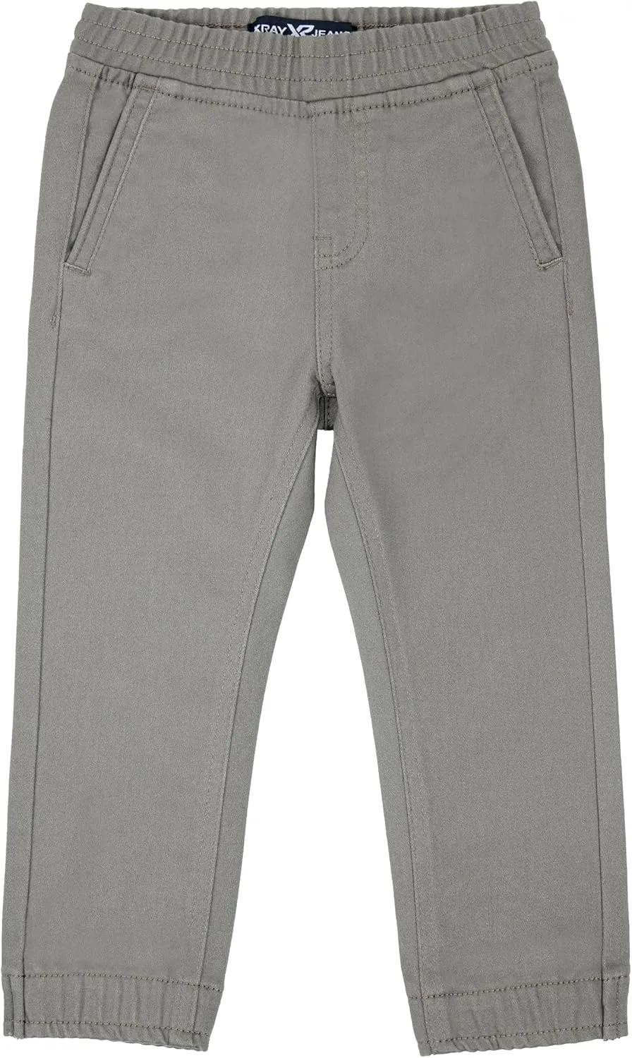 X RAY Jogger-Style Toddlers (2T-4T) Stretchy Colored Denim Jeans, Casual Pants for Boy with Tapered Leg and Elastic Waistband