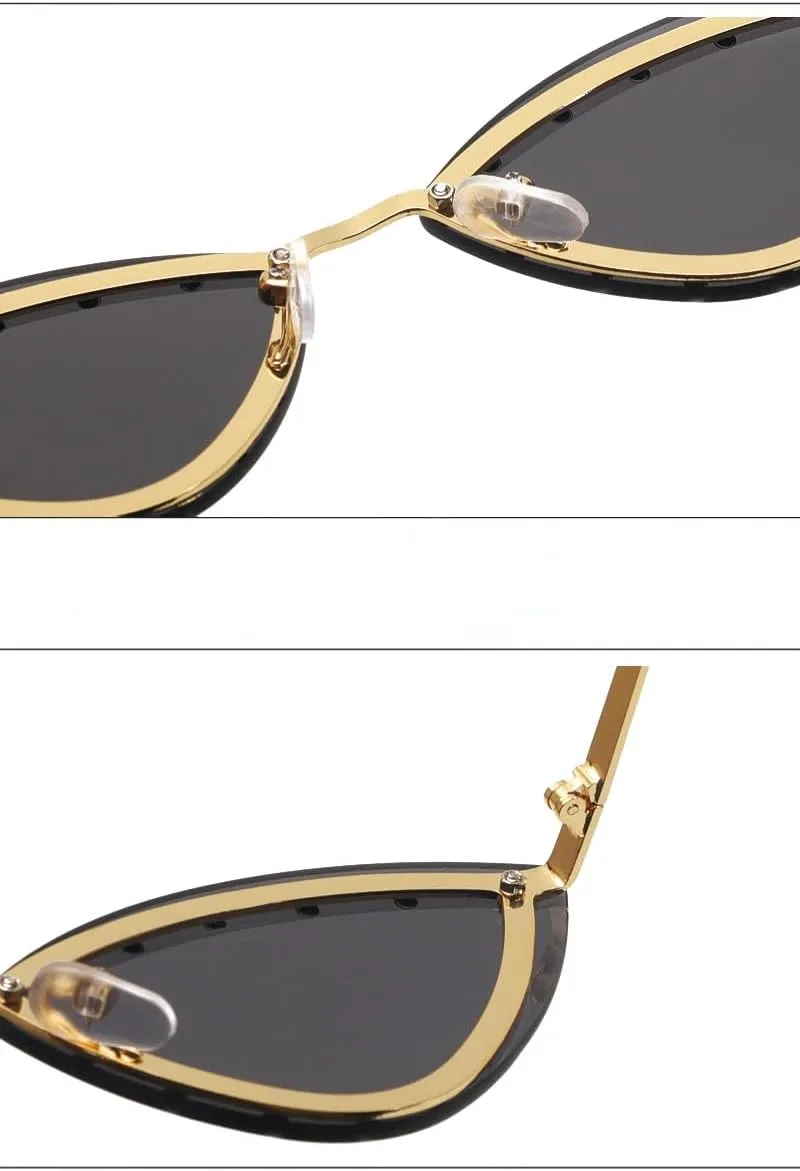 XPONNI Cat Eye Sunglasses Womens Trendy Y2k Sunglasses Retro Sunglasses Y2k Accessories Vintage Sunglasses