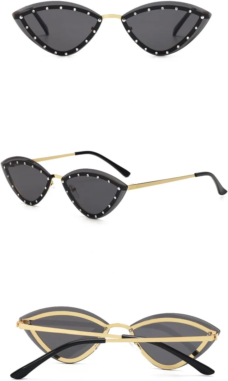 XPONNI Cat Eye Sunglasses Womens Trendy Y2k Sunglasses Retro Sunglasses Y2k Accessories Vintage Sunglasses