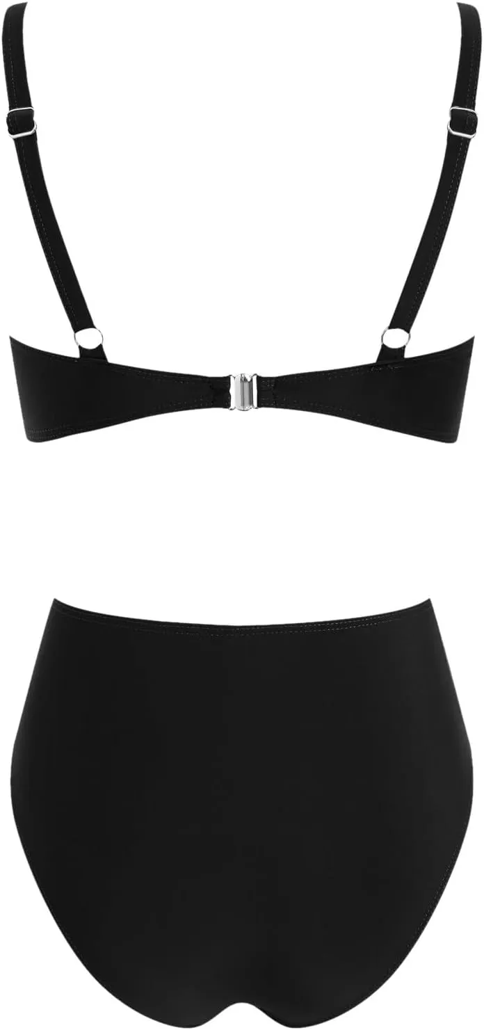 yardsong Bikini Sets for Women Two Piece Sexy Bathing Suits Twist Knot Push Up Bikini Top High Waisted Bottoms Swimsuits