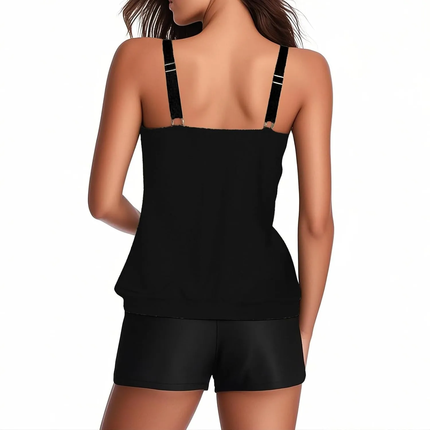 yardsong Tankini Swimsuits for Women Modest Two Piece Bathing Suits Blouson Swim Tank Top with Boy Shorts Trendy Swimwear