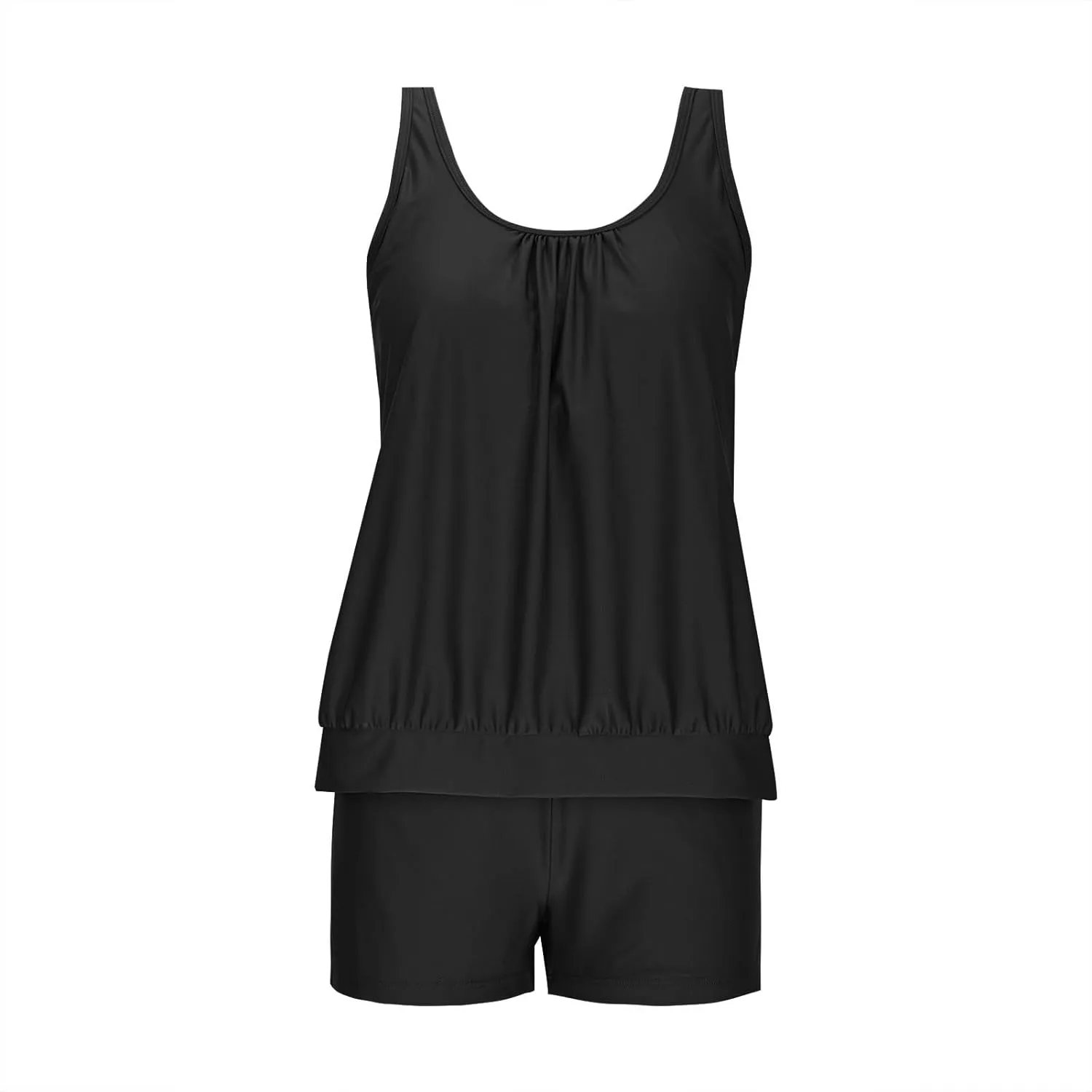 yardsong Tankini Swimsuits for Women Modest Two Piece Bathing Suits Blouson Swim Tank Top with Boy Shorts Trendy Swimwear