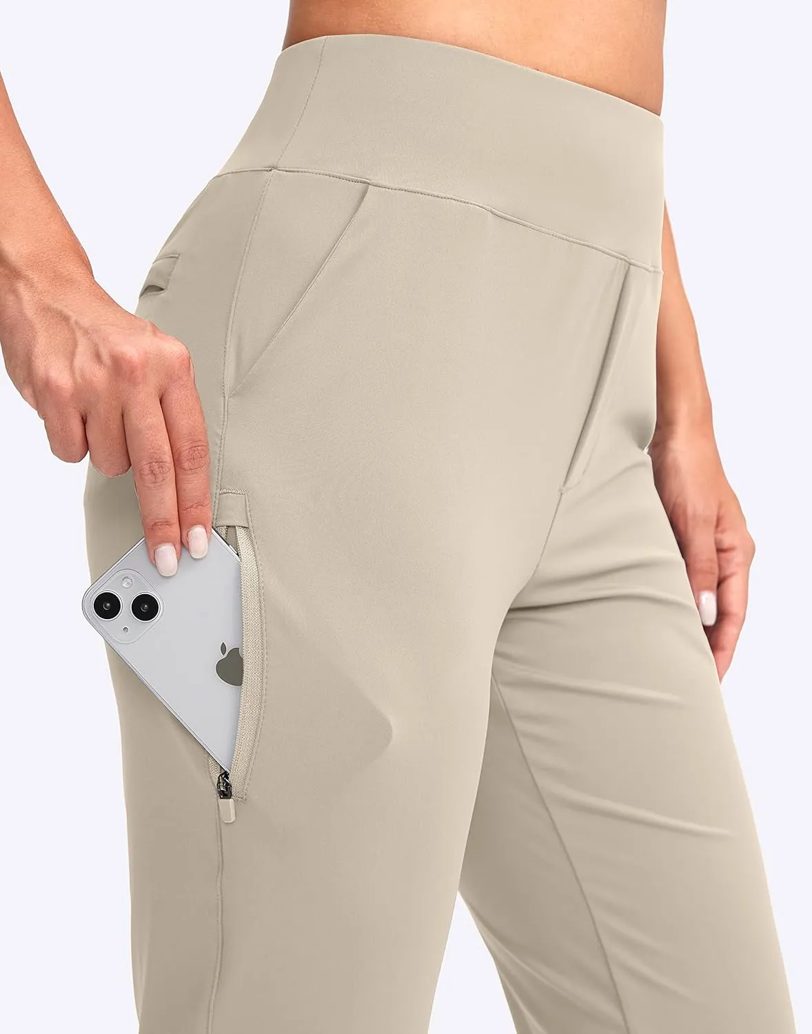 YYV Women's Golf Pants Stretch Work Ankle Pants High Waist Dress Pants with Pockets for Yoga Business Travel Casual