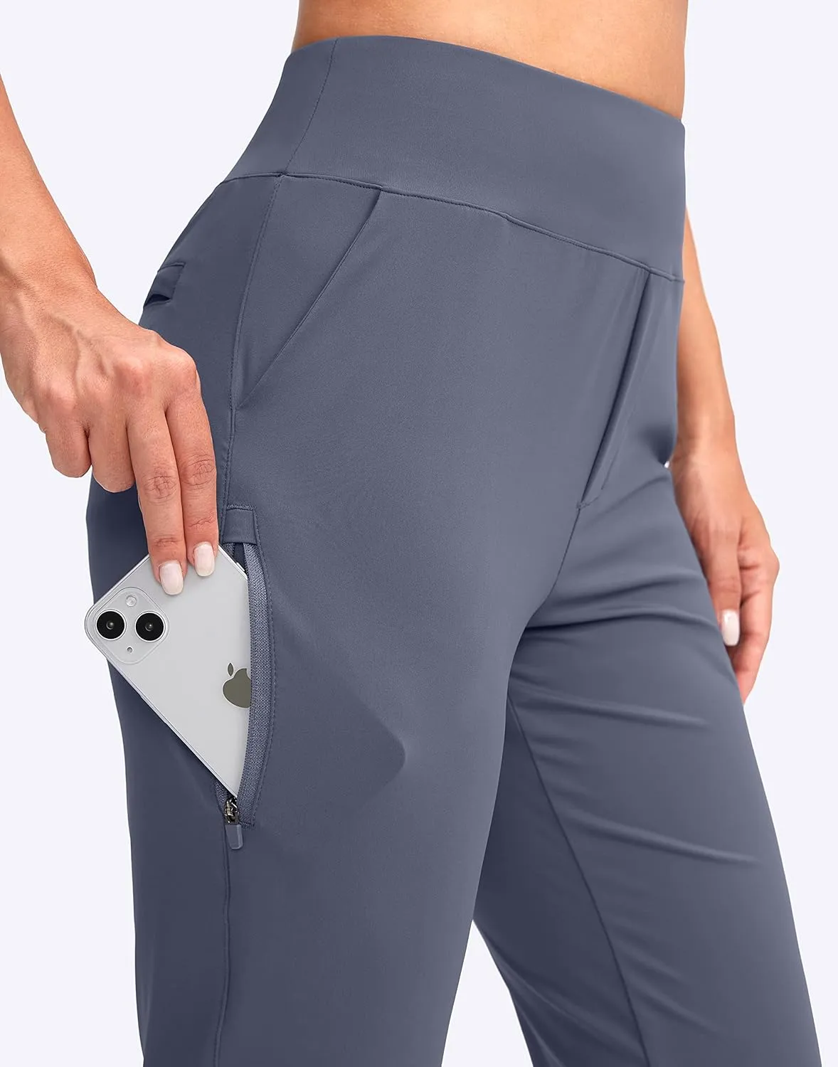 YYV Women's Golf Pants Stretch Work Ankle Pants High Waist Dress Pants with Pockets for Yoga Business Travel Casual