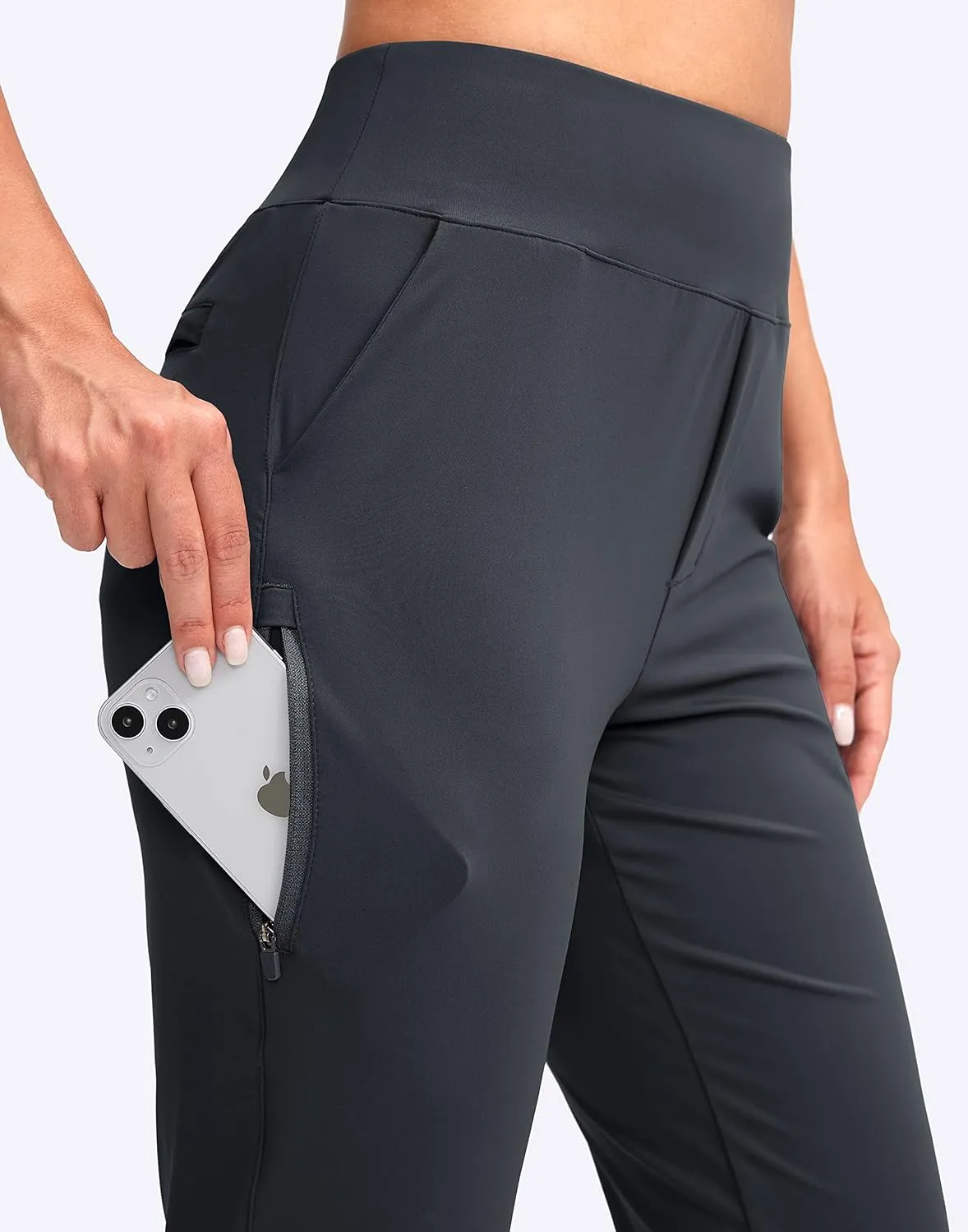 YYV Women's Golf Pants Stretch Work Ankle Pants High Waist Dress Pants with Pockets for Yoga Business Travel Casual