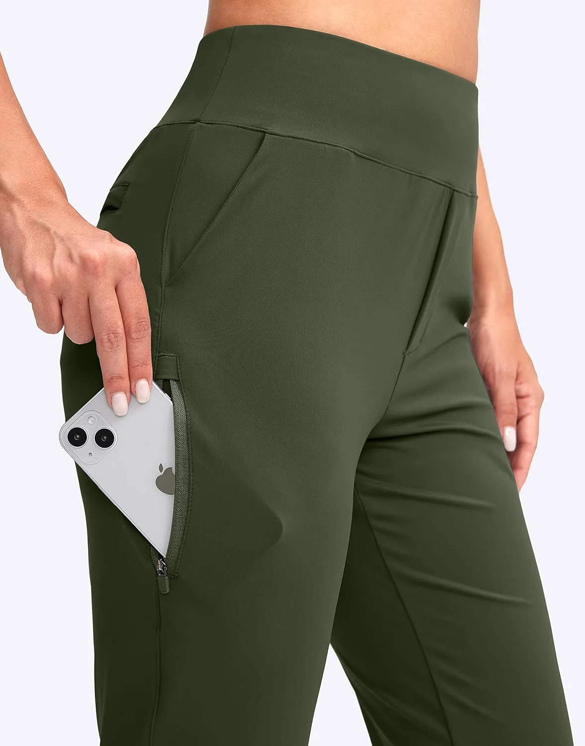 YYV Women's Golf Pants Stretch Work Ankle Pants High Waist Dress Pants with Pockets for Yoga Business Travel Casual