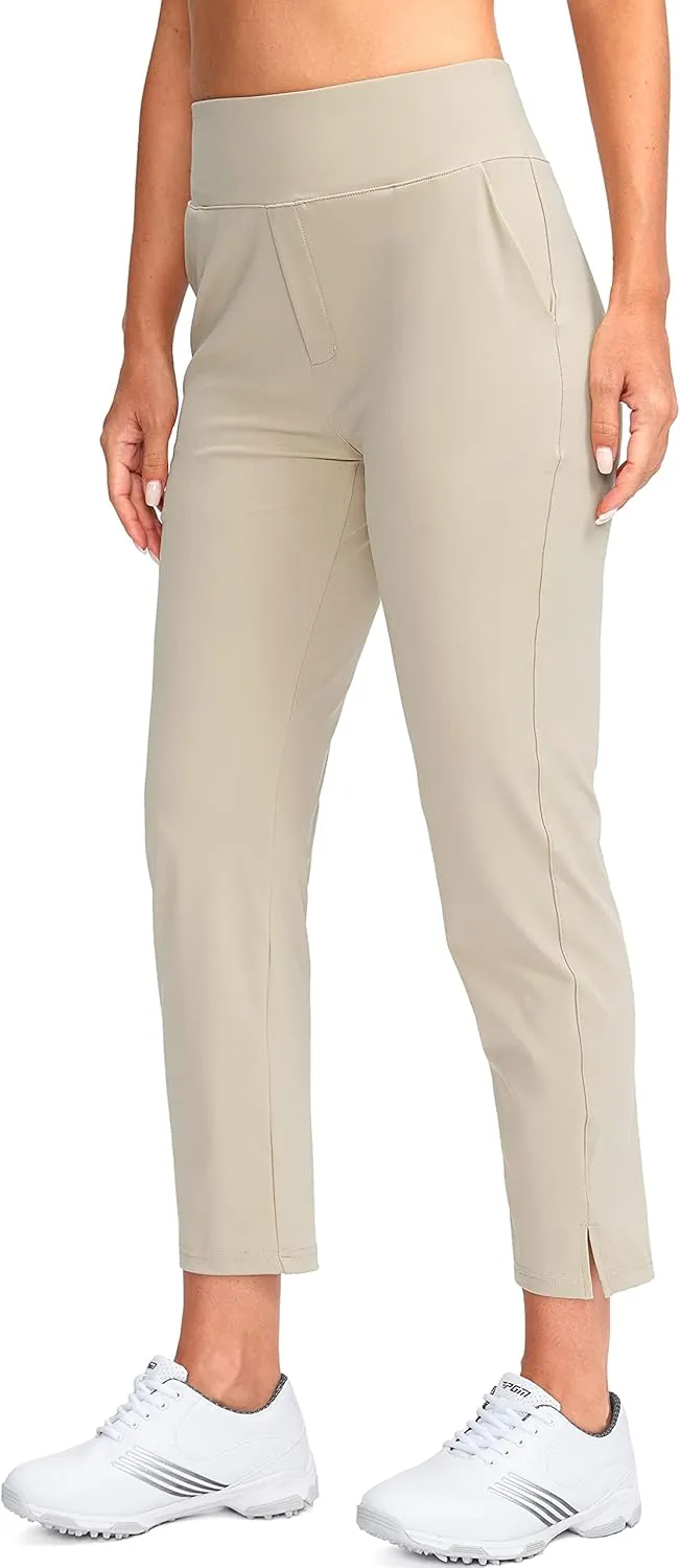 YYV Women's Golf Pants Stretch Work Ankle Pants High Waist Dress Pants with Pockets for Yoga Business Travel Casual